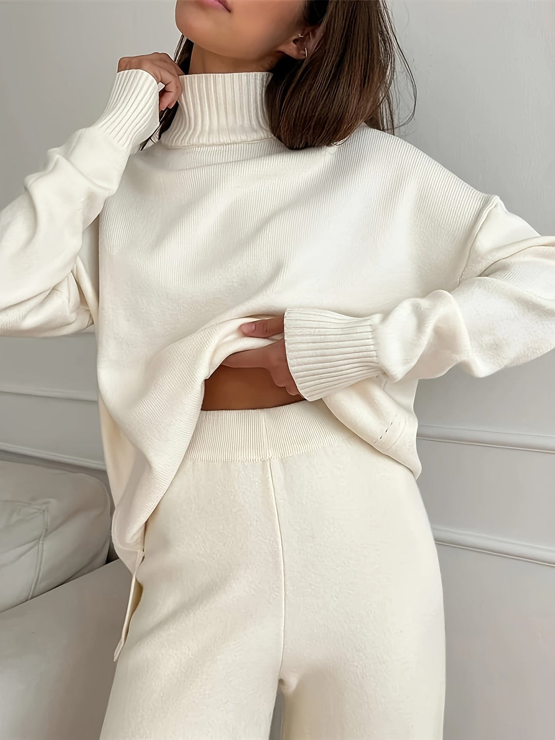 Levoire | Chemise Pull Pantalons Confortables Ensemble Deux Pièces