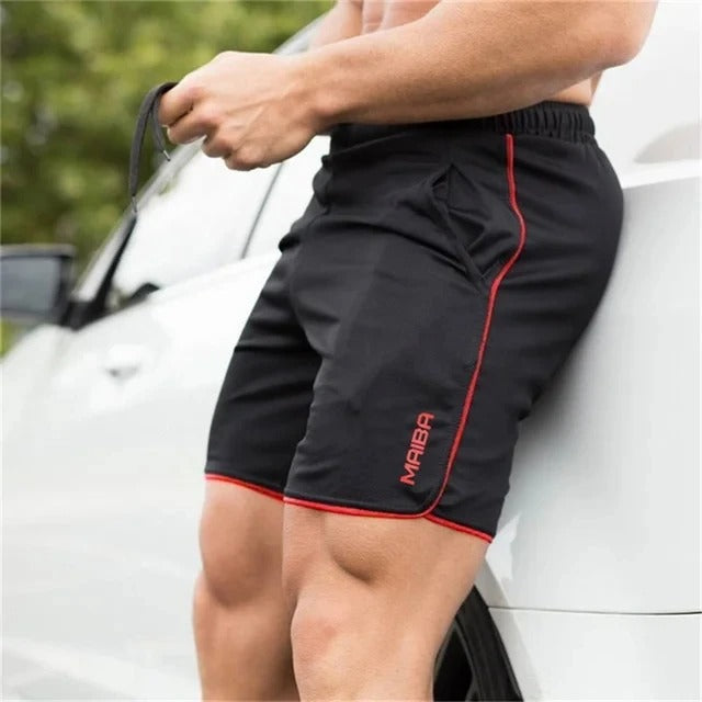 Levoire | Slim Fit Maillot De Bain Élastique Pour Homme noir rouge