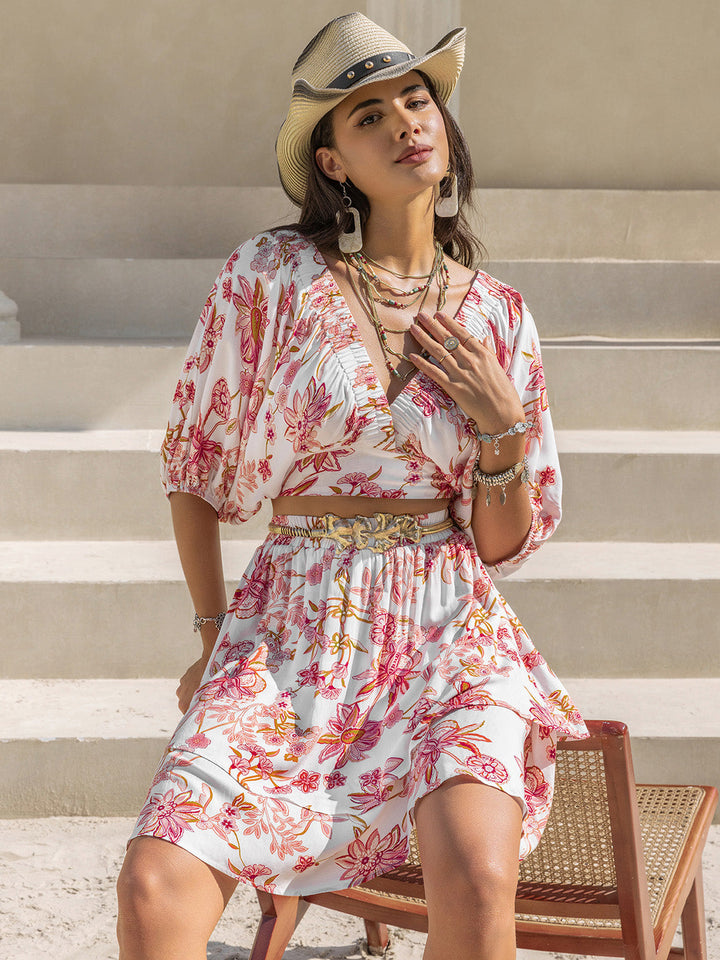 Levoire | Blooming Breeze Haut Imprimé & Jupe Détachée