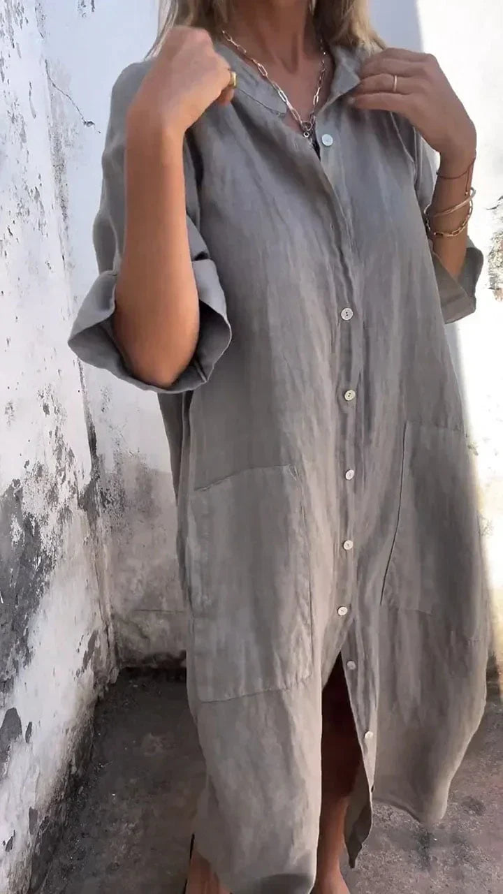 Levoire | Langes légères hemdblusenkleid Gris