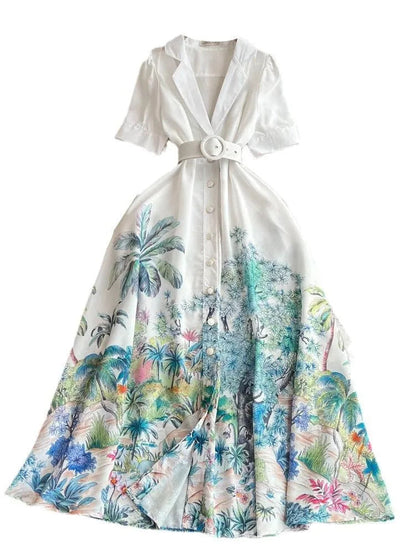 Levoire | Robe trapèze imprimée à encolure