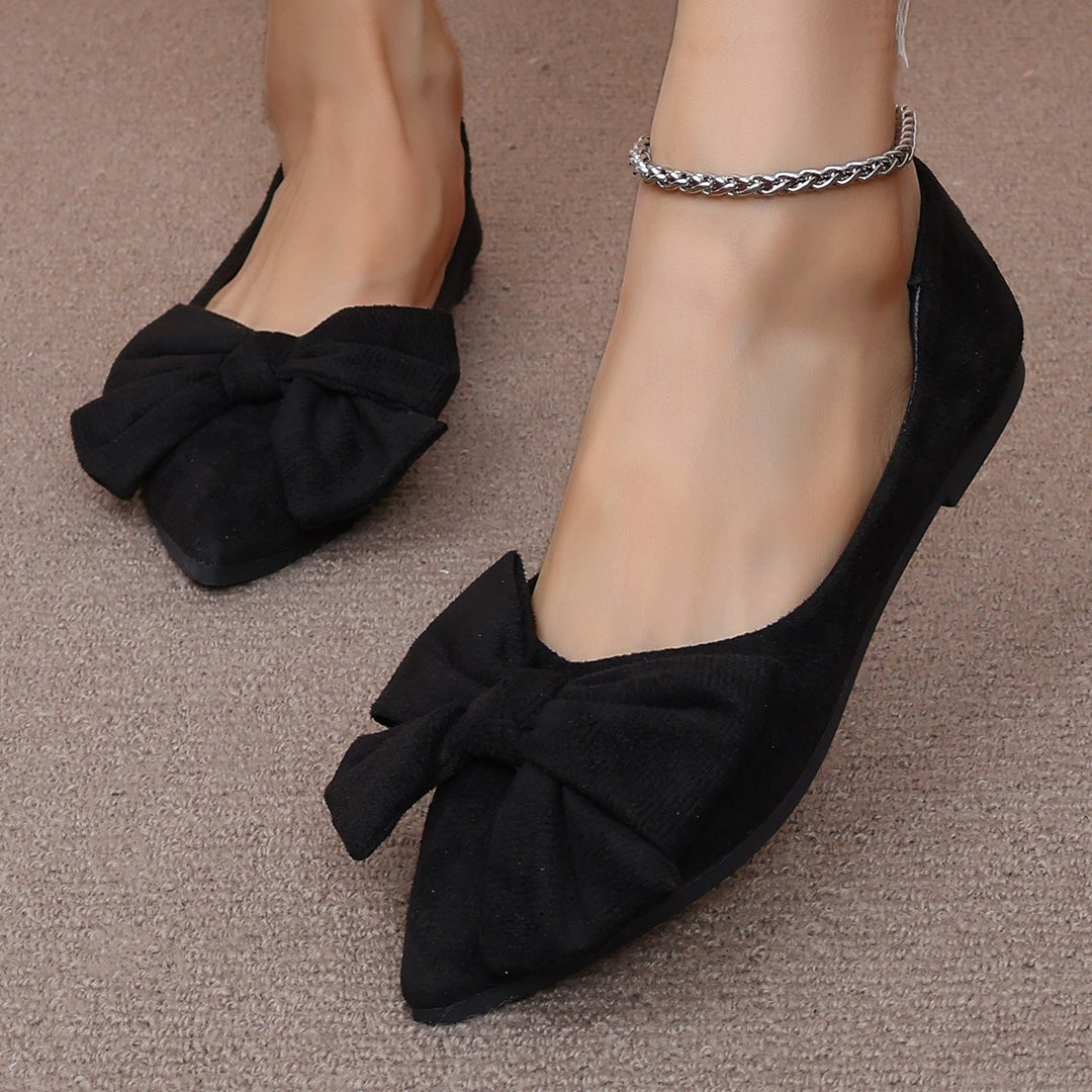 Levoire | Chaussures plates avec un grand nœud Noir