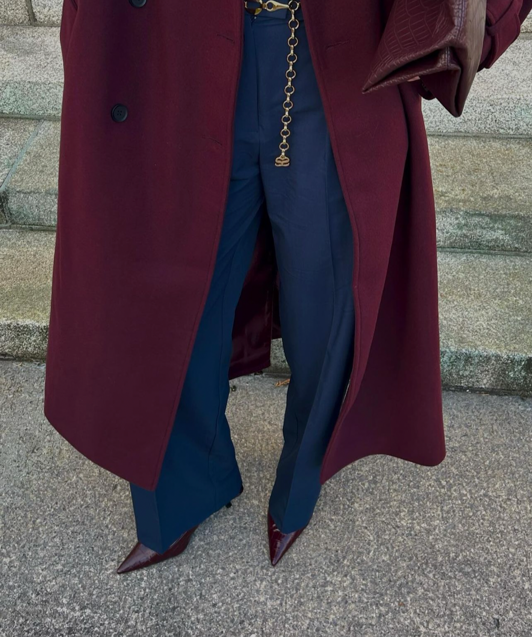 Levoire | Manteau Long Élégant Couleur Bourgogne
