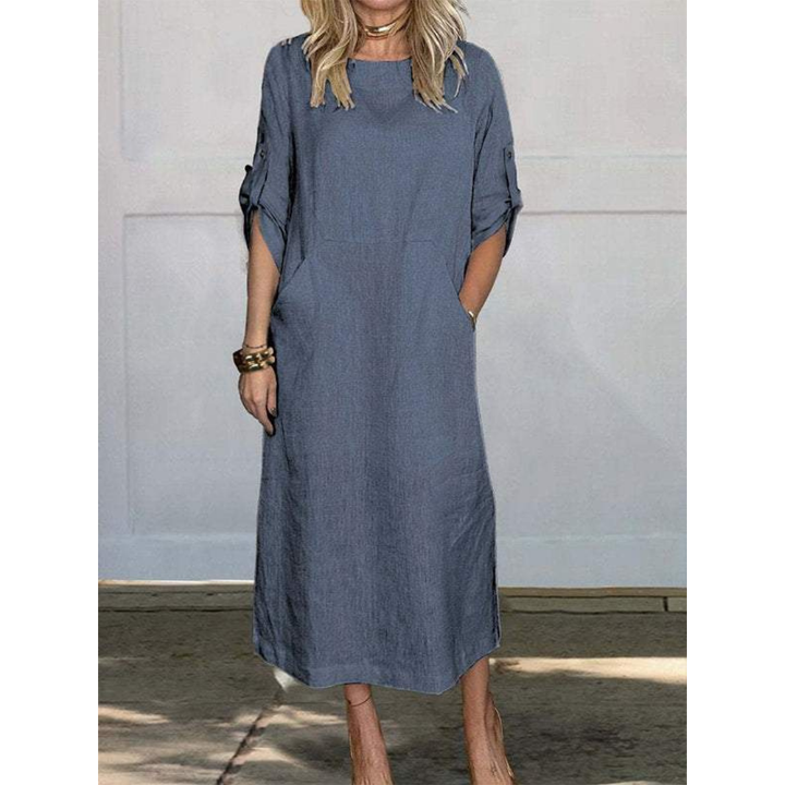 Levoire | Robe Maxi Decontractee Coupe Detendue Femmes Bleu