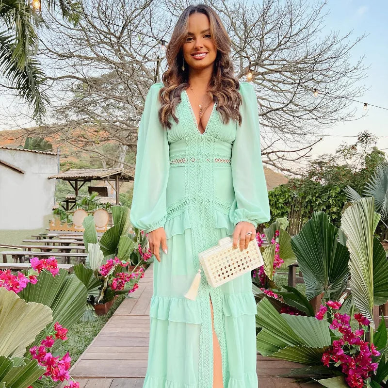 Levoire | Robe Maxi À Manches Longues Finie