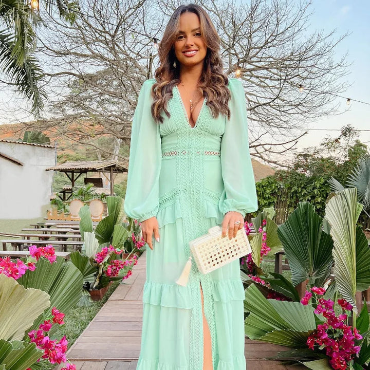 Levoire | Robe Maxi À Manches Longues Finie
