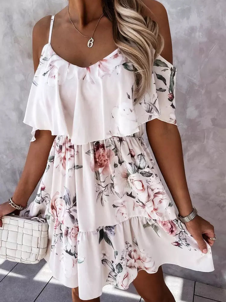 Levoire | Robe Mini À Fleurs Off Schulter