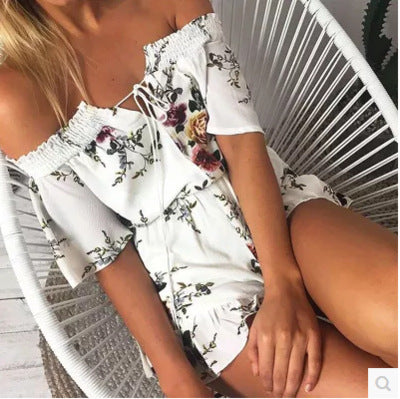 Combinaison femme décolletée avec motif floral Levoire