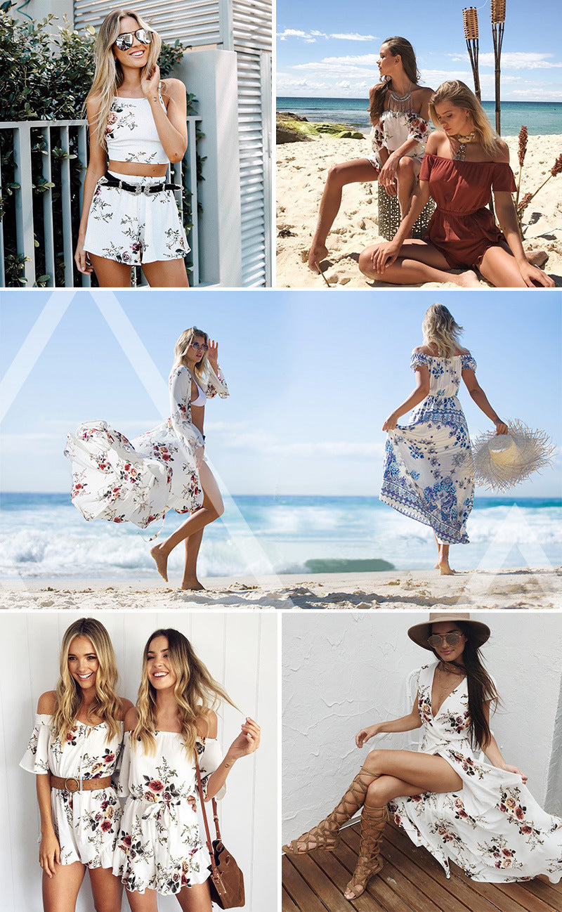 Combinaison femme décolletée avec motif floral Levoire
