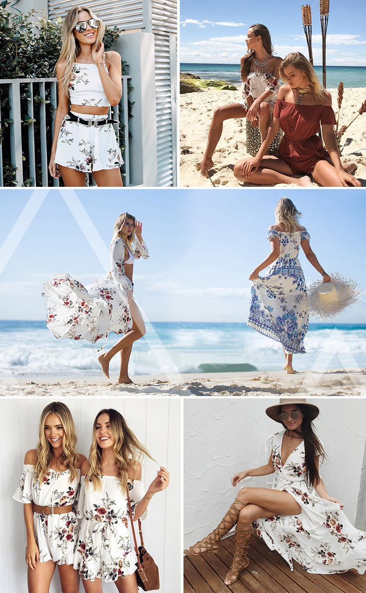 Combinaison femme décolletée avec motif floral Levoire