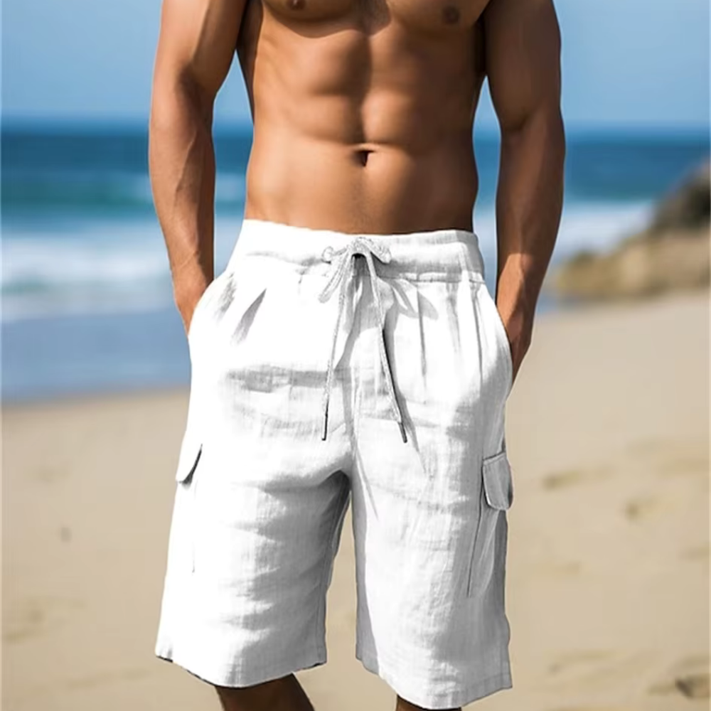 Levoire | Shorts En Lin D'Été Pour Hommes Pour Un Confort Maximal blanc