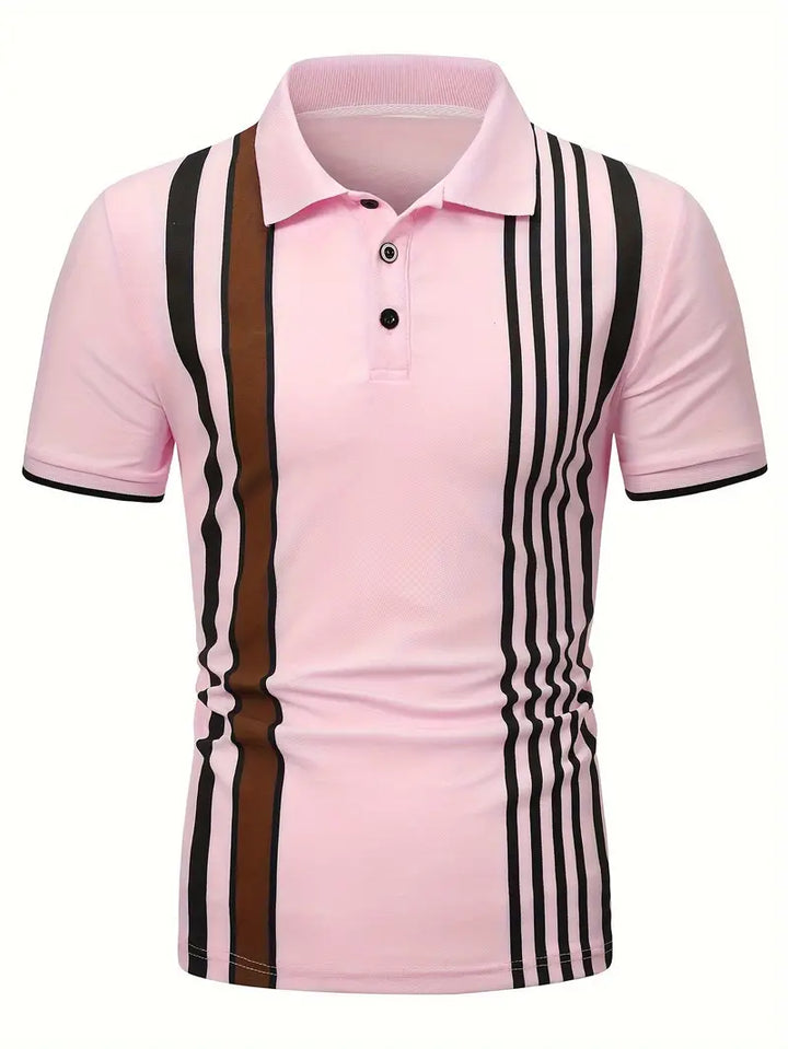 Levoire | T-Shirt Avec Motif De Rayures Rétro Verticales Rosa