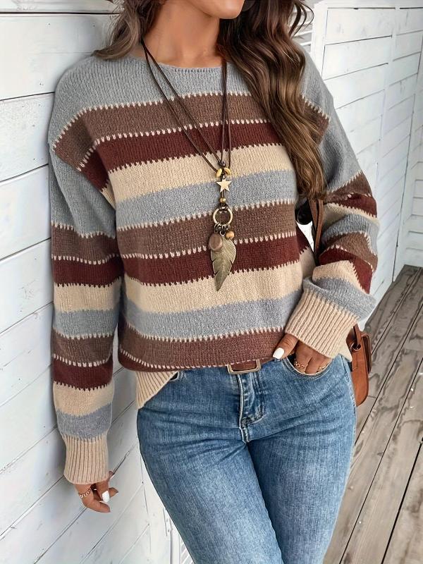 Levoire | Pull En Jersey Rayé Gris clair mélangé