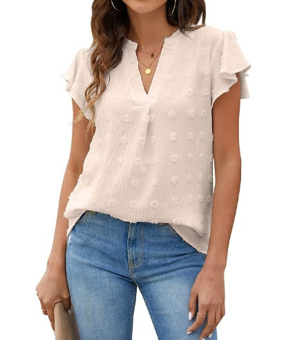 Levoire | Chemise Avec Patchwork Et Volants Abricot