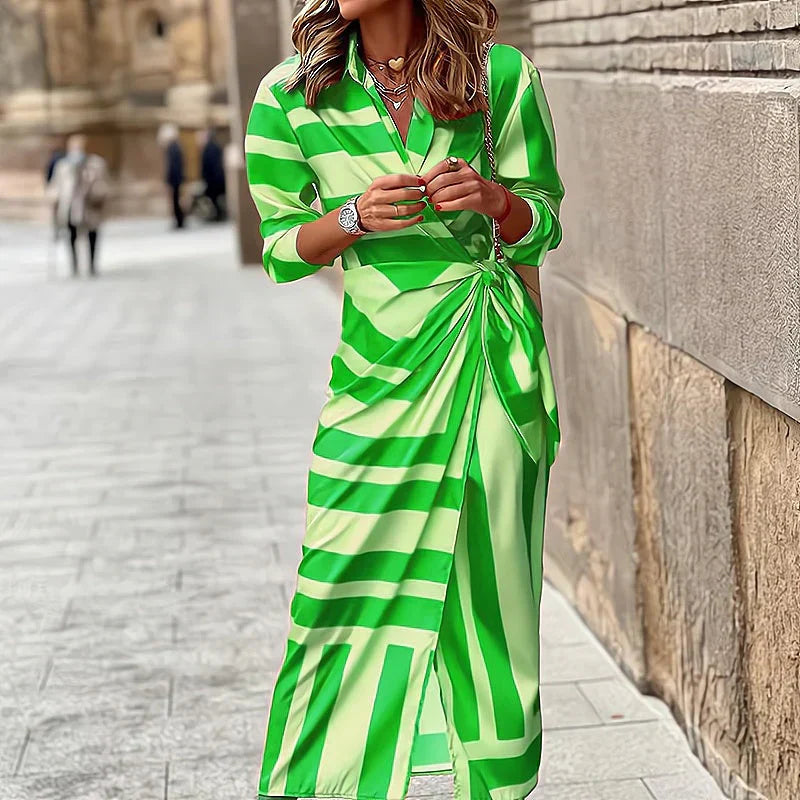 Levoire | Robe Naturelle Lin Coton Décontractée Vert