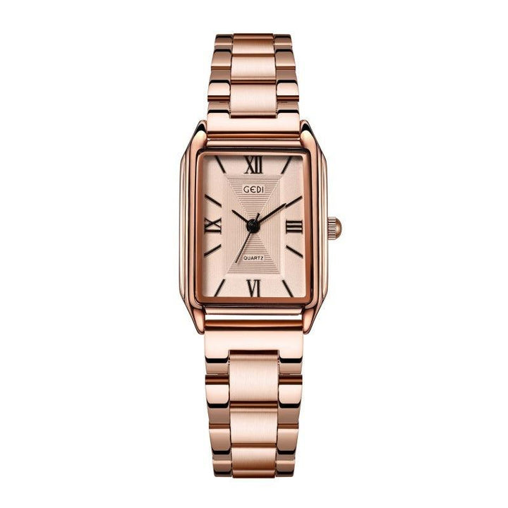 Levoire | Montre Carrée Classique Rose avec plaque de roses