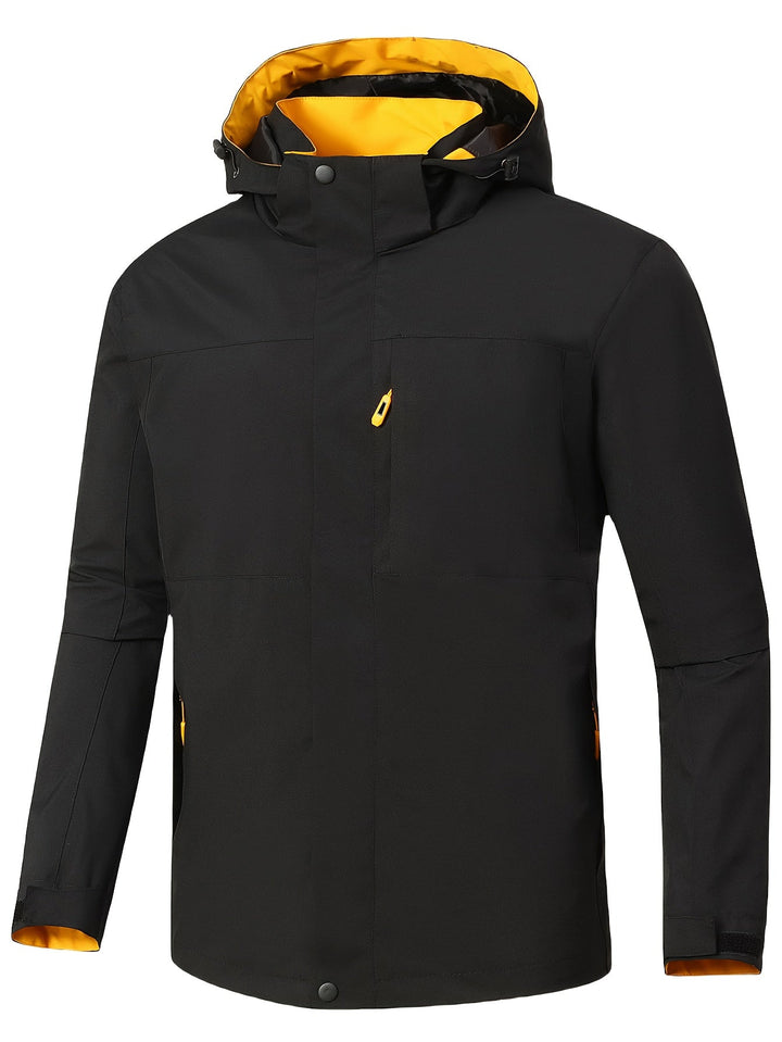 Levoire | Veste Imperméable Légère Pour Hommes Avec Capuche Noir