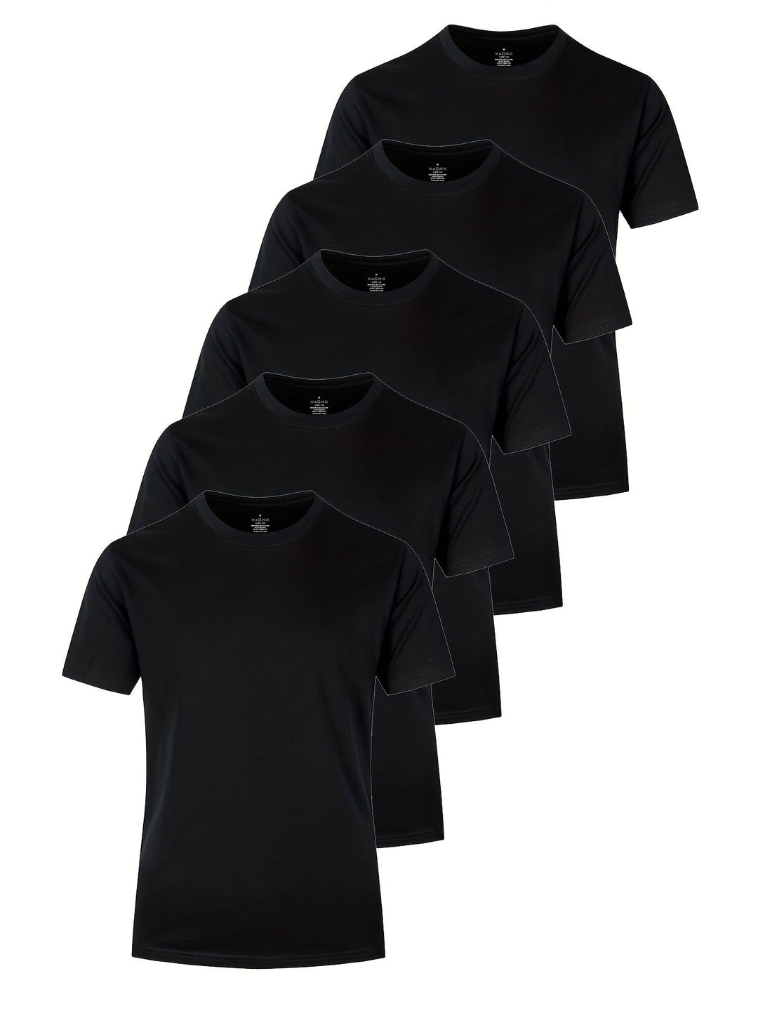 Levoire | 5 Pcs T-Shirts Légers Pour Hommes Noir