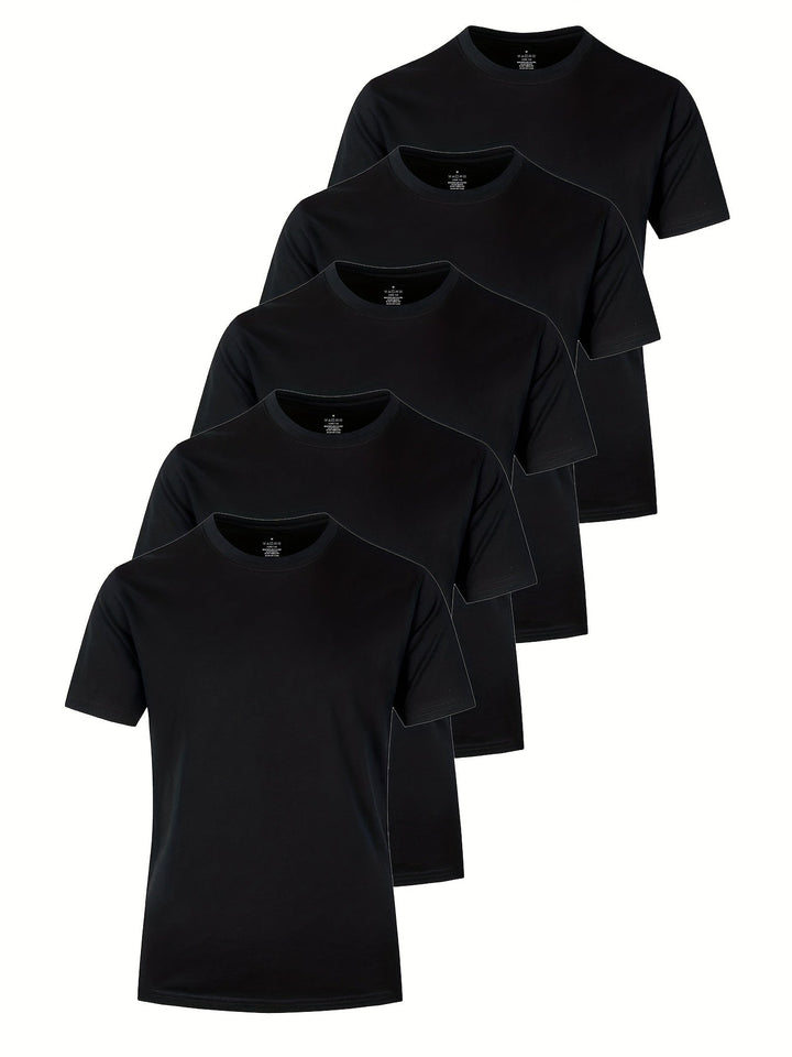 Levoire | 5 Pcs T-Shirts Légers Pour Hommes Noir