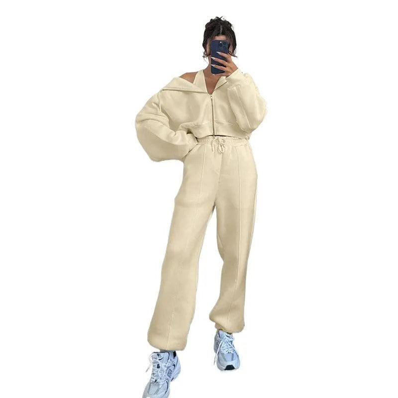 Levoire | Sweat à capuche et pantalon de jogging décontracté Abricot