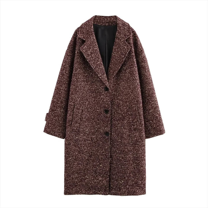 Levoire | Manteau Long En Laine Avec Coupe Classique Burgundry