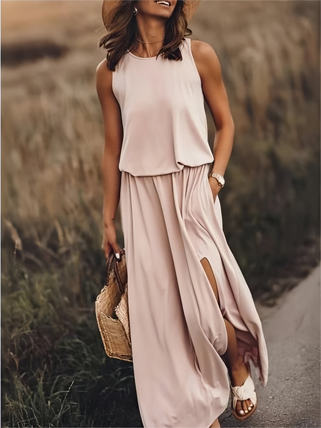 Levoire | Robe maxi unie femme Kaki