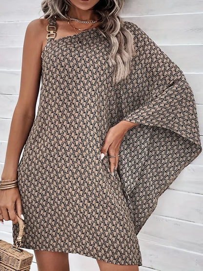 Levoire | Robe Avec Imprimé Allover Asymétrique Braun