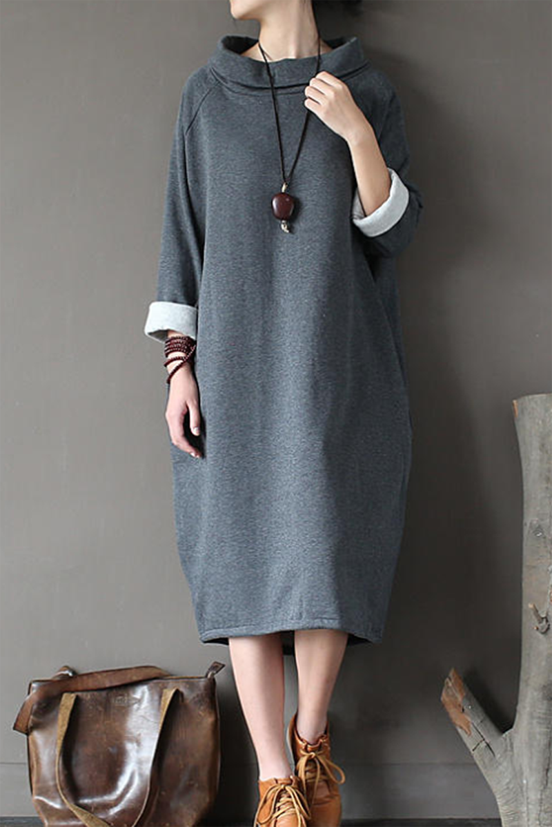 Levoire | Robe De Sweatshirt Longue Gris bleu