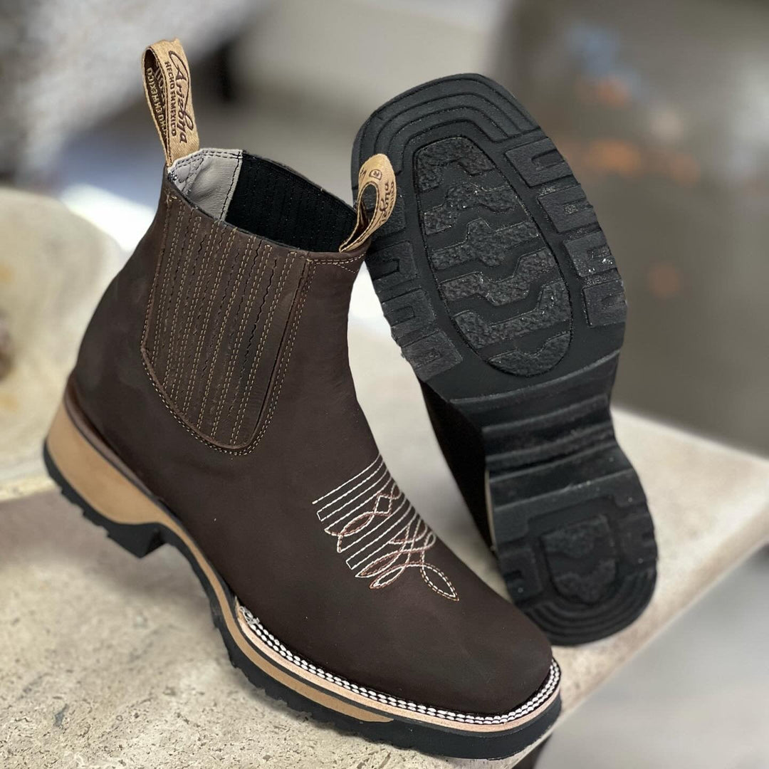 Levoire | Bottes à Talon Brut Antidérapantes Confortables avec Broderie