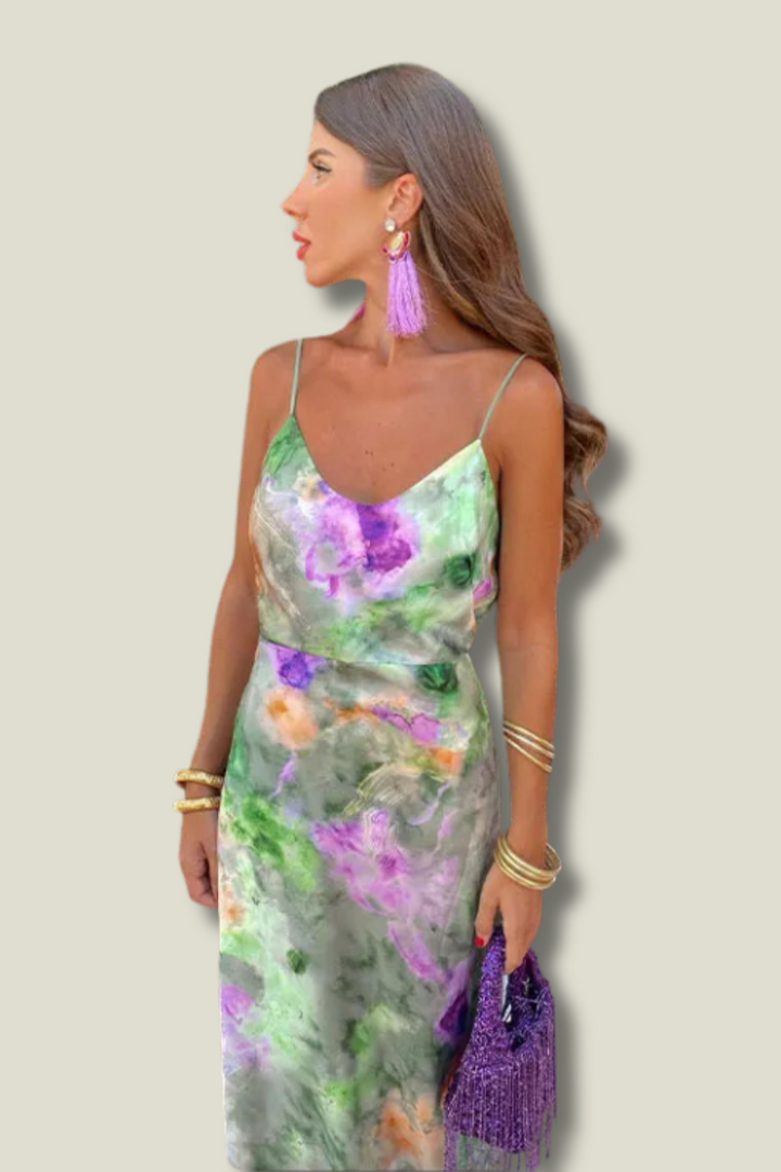 Levoire | Élégante Robe Maxi Corset Avec Écharpe Détachable Vert