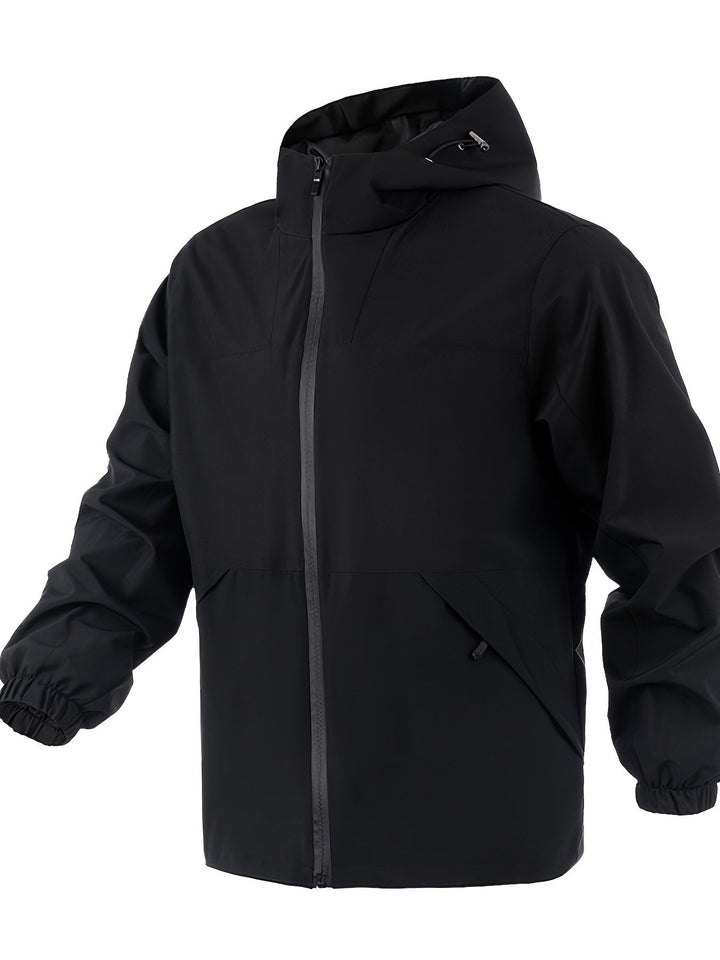 Levoire | Veste Légère Pour Homme Avec Capuche, Décontractée En Coloris Bloc Noir