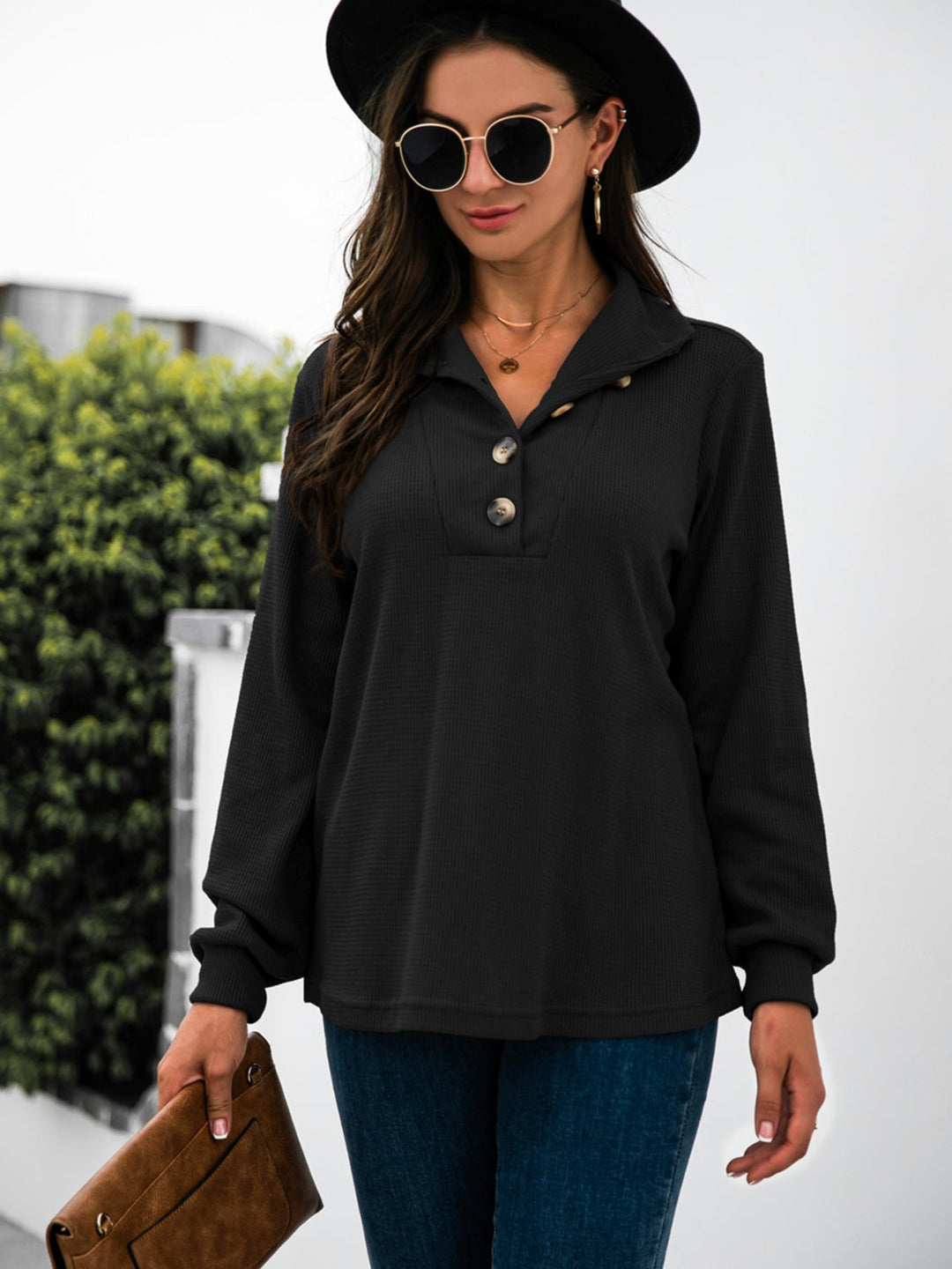 Levoire | Demi-bouton T-shirt à manches longues