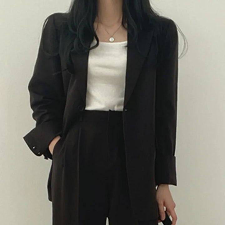 Levoire | Veste Bleue Avec Ensemble De Pantalon Noir