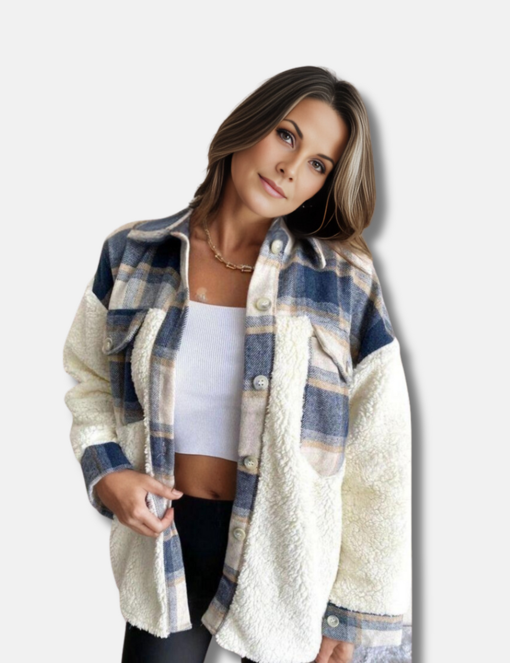 Levoire | Veste Cool Avec Design Patchwork Bleu