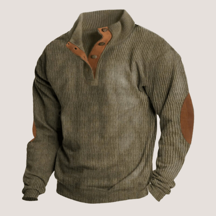 Levoire | Sweat Côtelé Avec Col Vert