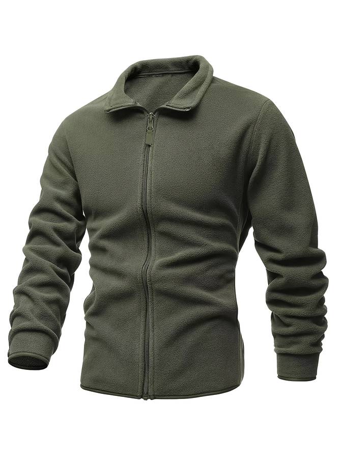 Levoire | Veste Polaire Zippée Longue Chaude À Manches Longues Vert