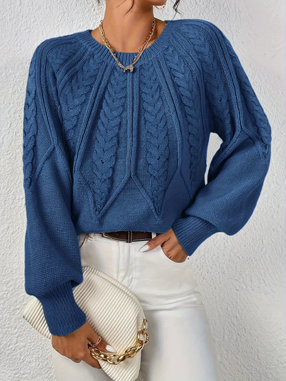 Levoire | Col Rond Pull En Tricot Élégant Bleu marine