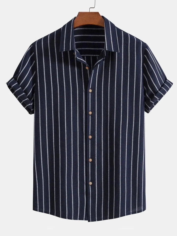 Levoire | Chemise à manches courtes pour hommes Z3772 Robe bleue Merilinjan