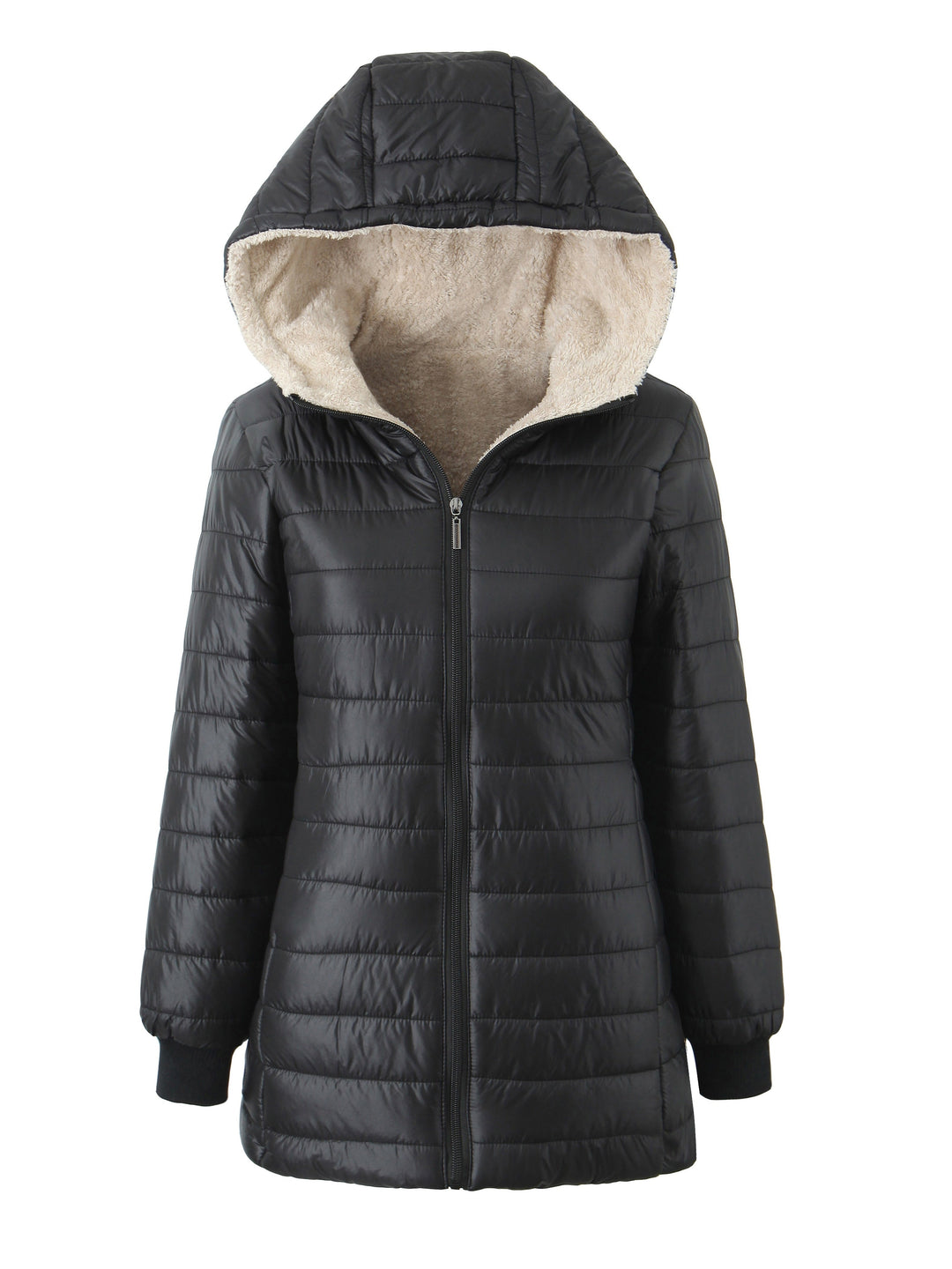 Levoire | Veste À Capuche Femme Matelassée Unie Noir