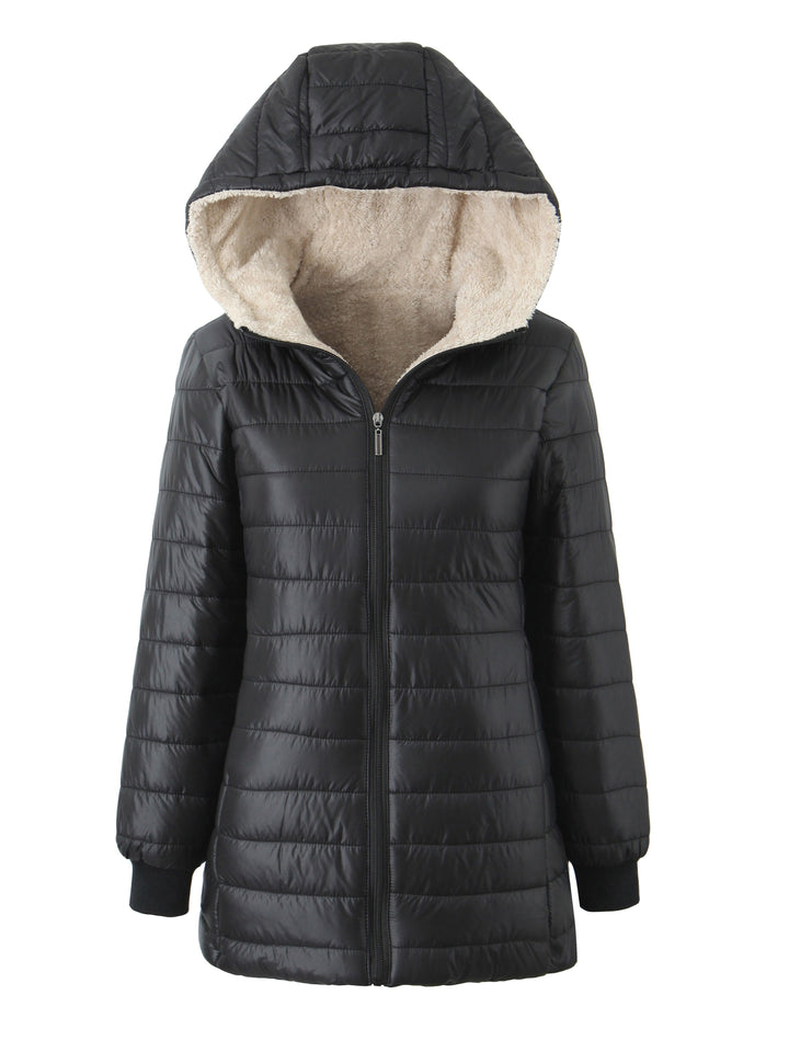 Levoire | Veste À Capuche Femme Matelassée Unie Noir