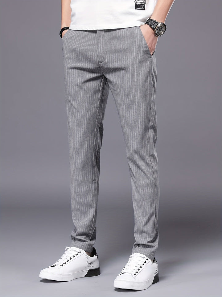 Levoire | Pantalons Stretch Slim Fit À Jambe Droite Gris clair