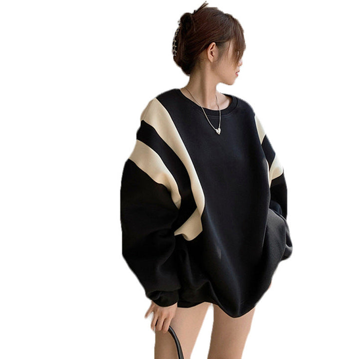 Levoire | Pull Femme Avec Contraste De Couleur Noir 2