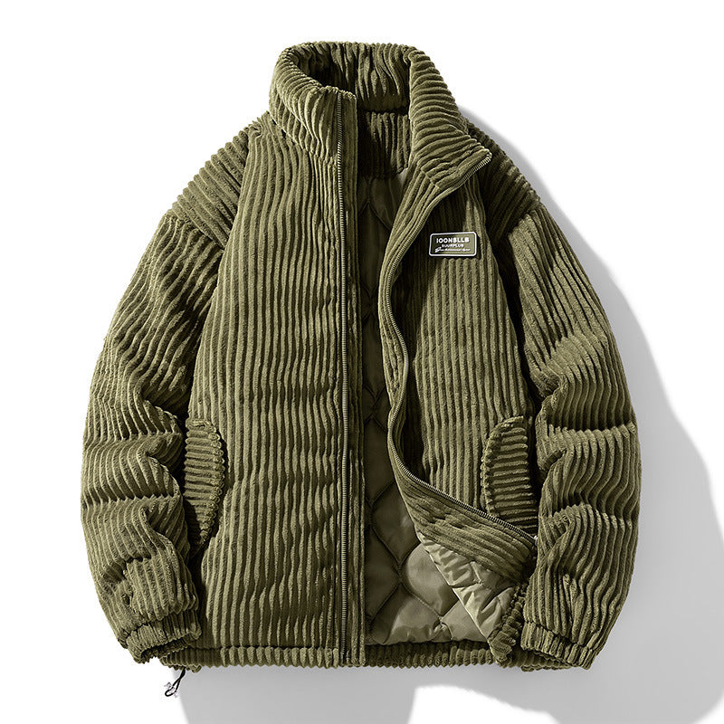 Levoire | Veste En Corduroy Rétro Épaisse Vert