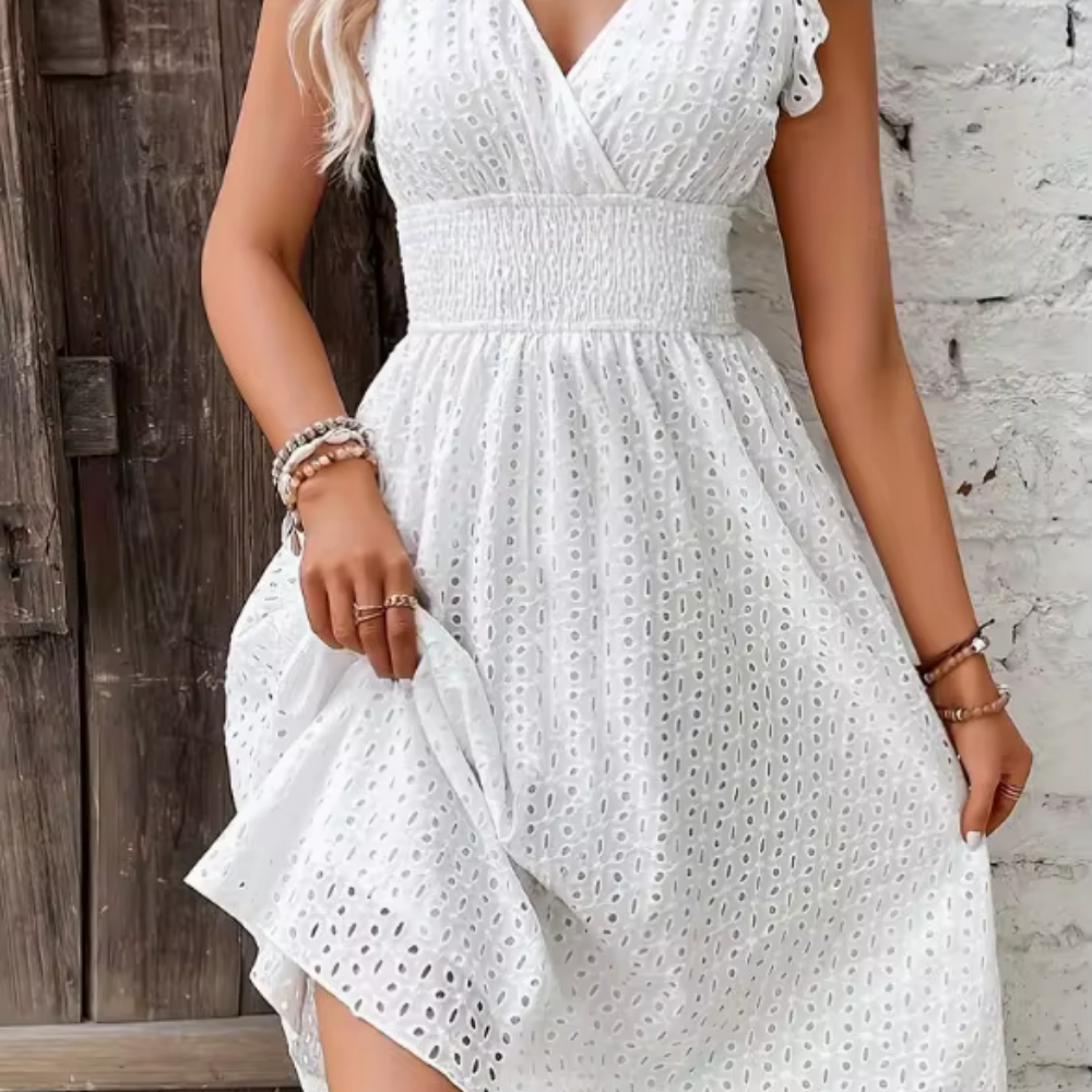 Levoire | Robe En Broderie Romantique Pour L'Été blanc