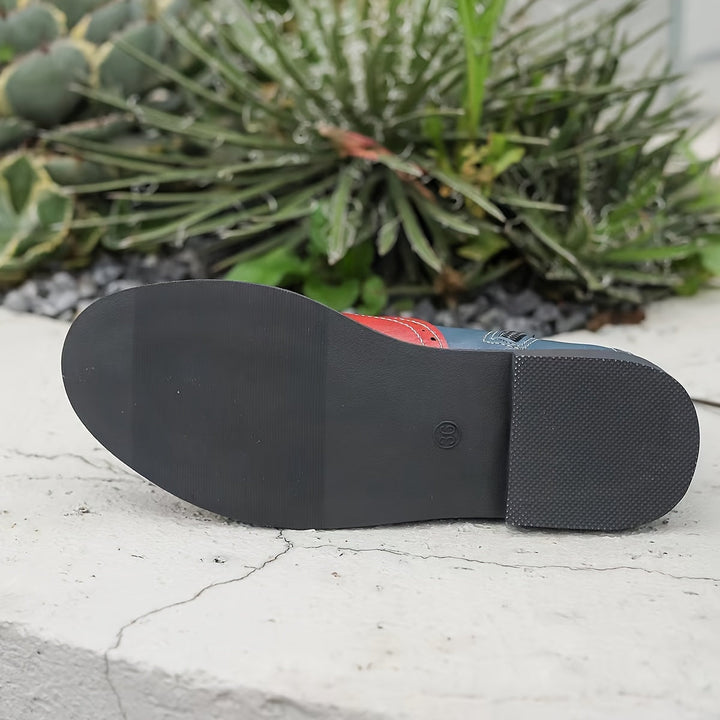Levoire | Élégantes Bottes Colorblock Pour Femmes Avec Talon Et Fermeture Éclair Latérale