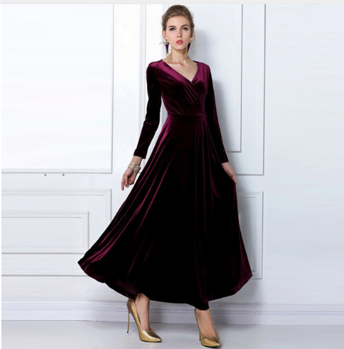 Levoire | Robe Chic Glamoureuse avec décolleté en V épaissi Vin rouge