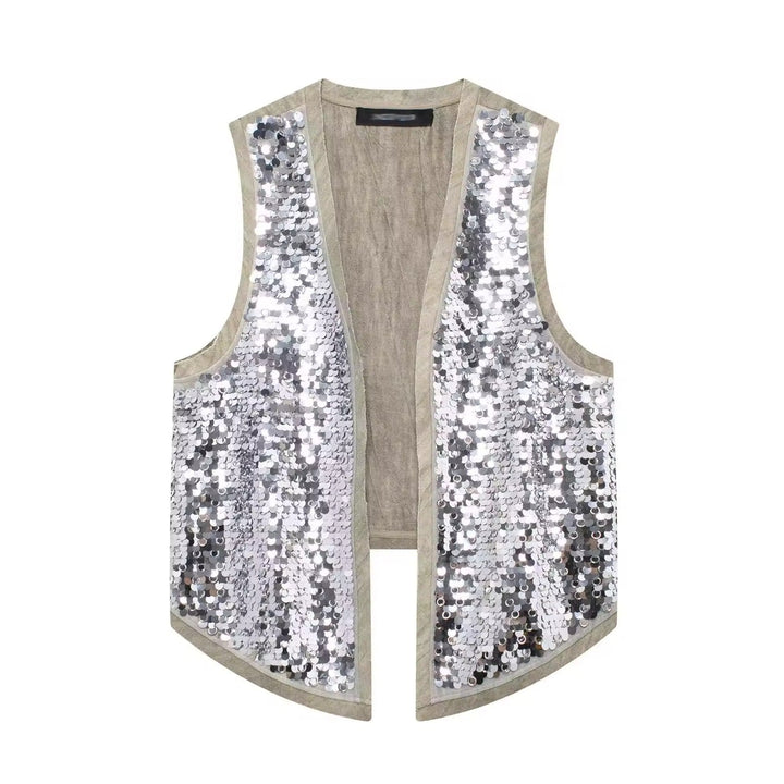 Levoire | Veste Et Mini-Jupe En Sequins Glamour En Argent