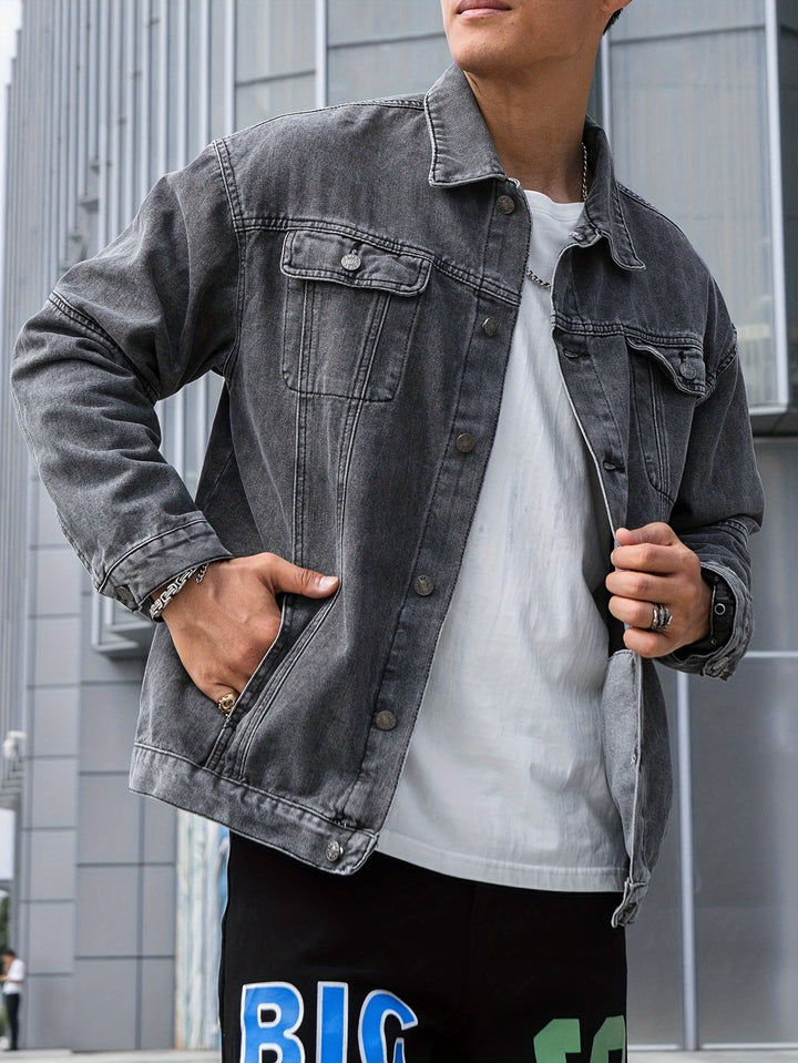 Levoire | Rennon Public Cut Jean Jacket Avec Revers Et Boutons
