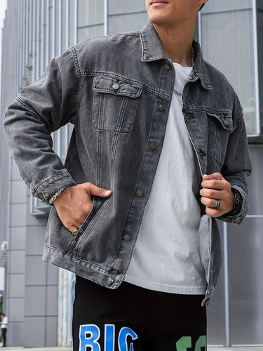 Levoire | Rennon Public Cut Jean Jacket Avec Revers Et Boutons