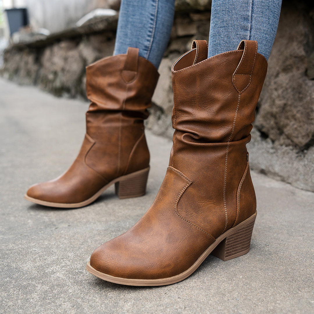 Levoire | Bottes Slouch À Talon Épais Pour Femmes